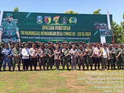 Pimpinan DPRD KAb Blitar Hadiri Penutupan TMMD, Muh Rifa'i : DPRD Apresiasi TMMD di Desa Wonotirto