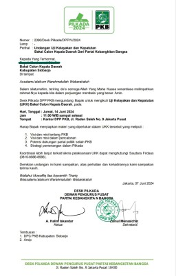 Enam Bacakada PKB Sidoarjo Bakal Ikuti UKK DPP PKB
