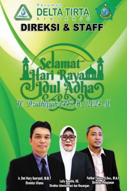 Direksi dan Pengawas Perumda Delta Tirta Sidoarjo Mengucapkan Selamat Idul Adha 1445 H Tahun 2024