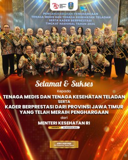 Pj Gubernur Adhy Apresiasi 19 SDM Kesehatan Jatim Raih Penghargaan Tenaga Medis Tingkat Nasional