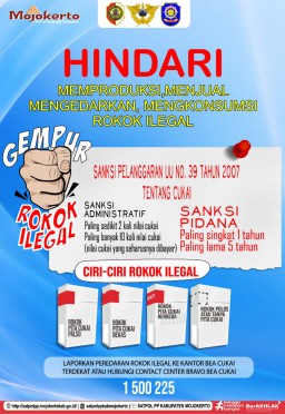 Pemkab Mojokerto melalui Kasatpol PP Gempur Rokok Ilegal 2024