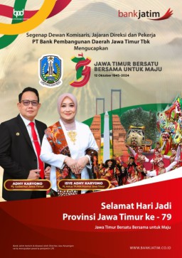 Bank Jatim Ucapkan Selamat Hari Jadi Ke 79 Provinsi Jawa Timur Tahun 2024