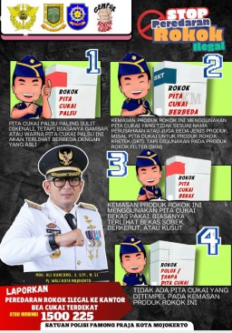 Pemkot Mojokerto Melaui Satpol PP Sosialisasi Peredaran Rokok Ilegal Tahun 2024