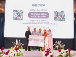 Pasmira Serahkan Donasi Rp100 Juta untuk Palestina Lewat Kotak Amal