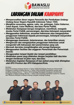 Bawaslu Kabupaten Kediri Sosialisasikan Larangan Dalam Kampanye