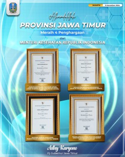 Kado Hari Pahlawan, Pemprov Jatim Borong Empat Penghargaan Bidang Kesehatan dari Kemenkes