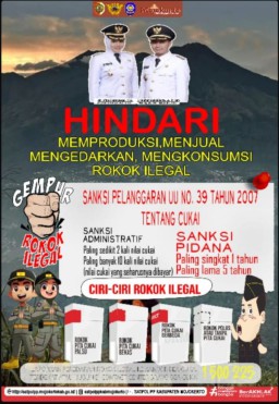 Satpol PP Kabupaten Mojokerto Sosialisasikan Ciri- ciri Rokok Ilegal 