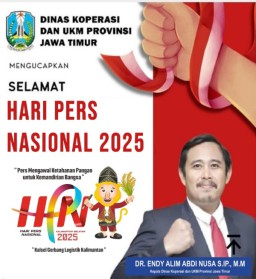 Dinas Koperasi dan UKM Jatim Mengucapkan Selamat Hari Pers Nasional 2025