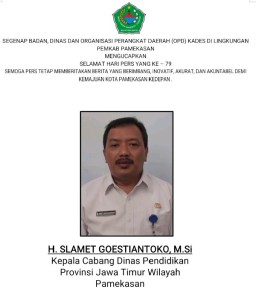 Kacabdin Pendik Prov Jatimwil Pamekasan Mengucapkan Selamat Hari Pers Nasional 2025