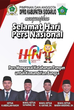 Pimpinan dan Anggota DPRD Kabupaten Sidoarjo Mengucapkan Selamat Hari Pers Nasional 2025