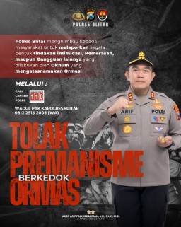 Polres Blitar Bentuk Satgas Anti-Premanisme Jaga Kondusifitas Wilayah dan Dunia Usaha