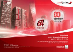 Bank Jatim Mengucapkan Dirgahayu Ke 80 Republik Indonesia dan ke 64 Bank Jatim 