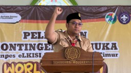 Mojokerto Lepas 30 Kontingen Pramuka ke World Muslim Scouts Jambore 2025
