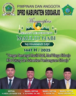 DPRD Kabupaten Sidoarjo Mengucapkan Selamat Memperingati Maulid Nabi Muhammad SAW 1447 H 