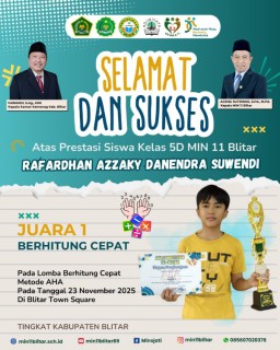 Rafardan Azzaky DS, Siswa MIN 11 Blitar yang Ukir Prestasi Melalui Berhitung Cepat Metode AHA