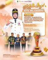 Kota Mojokerto Dinobatkan sebagai Pemerintah Daerah dengan Komitmen Anti Kecurangan Terbaik