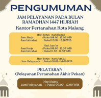 Ramadhan 1447 H, Kantah Kota Malang Sesuaikan Jam Pelayanan dan PELATARAN