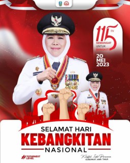 Peringatan Harkitnas, Gubernur Khofifah Ajak Masyarakat Jatim Semangat dan Optimis Hadapi Tantangan Global dan Digitalisasi