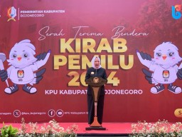 Lepas Kirab Pemilu 2024, Bupati Anna Ajak Masyarakat Ikut Memilih di Pemilu 2024