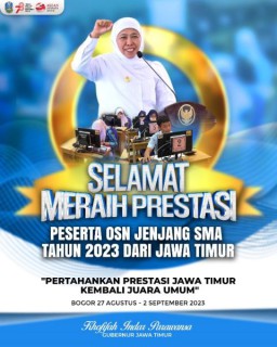 Kirimkan 90 Siswa Terbaik, Gubernur Khofifah Optimis Jatim Pertahankan Juara Umum di OSN Tahun 2023