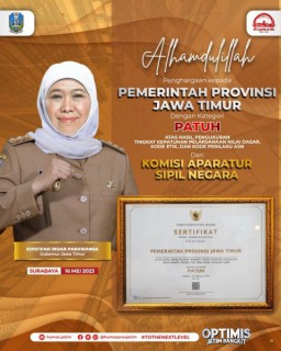 Jatim Raih Predikat Patuh Dalam Pengukuran Tingkat Kepatuhan Pelaksanaan NKK ASN