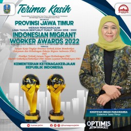 Lima Tahun Berturut-turut, Pemprov Jatim Raih Predikat Layanan dan Perlindungan PMI Terbaik dari Kemenaker