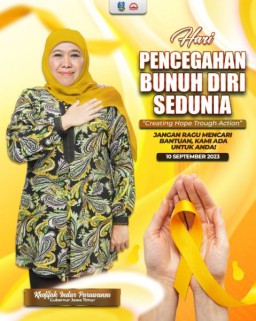 Hari Pencegahan Bunuh Diri Sedunia, Gubernur Khofifah Ajak Masyarakat Tingkatkan Ketahanan Keluarga dan Kepedulian Antarsesama