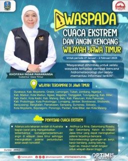 Cuaca Ekstrem Diprediksi Landa Jatim Sepekan ke Depan, Gubernur Khofifah Imbau Masyarakat Tingkatkan Kewaspadaan