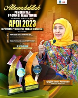 Dongkrak Pemulihan Ekonomi dan Tingkatkan Pelayanan Dasar, Pemprov Jatim Terima Penghargaan APDI 2023