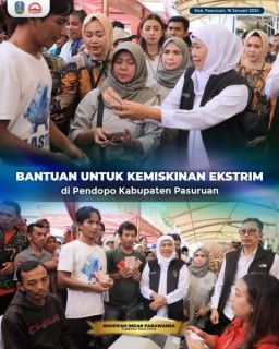 Gencarkan Penyaluran Bansos di Kabupaten Pasuruan, Gubernur Khofifah Optimis Kemiskinan Ekstrem Jatim Nol Persen di Tahun 2024