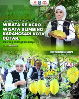 Gubernur Khofifah : Agrowisata Petik Blimbing Karangsari Kota Blitar Jadi Destinasi Wisata Andalan Kota Blitar