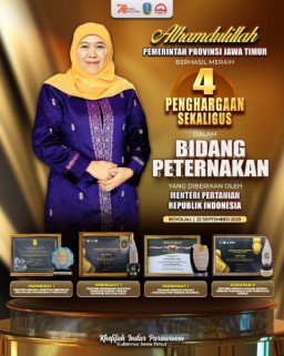Jatim Borong 4 Penghargaan dari Kementan RI, Gubernur Khofifah : Wujud Komitmen Dalam Memajukan Peternakan di Jatim
