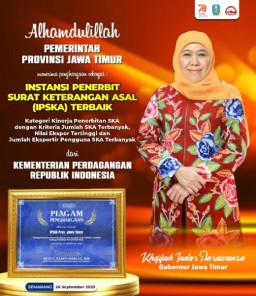 Pemprov Jatim Raih Penghargaan IPSKA Terbaik dari Kemendagri RI