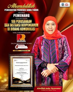 Pemprov Jatim Raih Penghargaan Instansi Berpengaruh Bidang Komunikasi