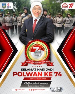 HUT Polwan Ke-74, Gubernur Khofifah Berharap Polwan Semakin Mendapat Porsi untuk Menduduki Jabatan Strategis