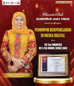 Raih Predikat Pemimpin Berdampak di Media Digital, Gubernur Khofifah: Jadi Penguat Layanan Informasi Publik Secara Cepat dan Akurat