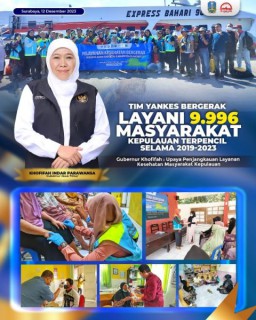 Tim Yankes Bergerak Pemprov Jatim Selama 4 Tahun Layani 9.996 Masyarakat Kepulauan Terpencil