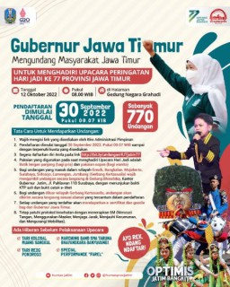 Gubernur Undang Masyarakat Meriahkan Upacara Hari Jadi ke 77 Provinsi Jatim di Grahadi