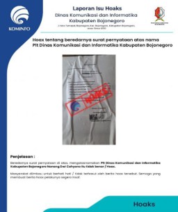 Hoax Catut Nama Plt Kadiskominfo Bojonegoro untuk Memenangkan Calon di Pemilu
