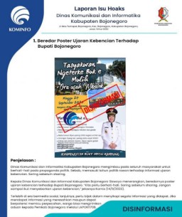 Awas,! Beredar Poster Ujaran Kebencian Terhadap Bupati Bojonegoro, Warga Diminta Hati-hati