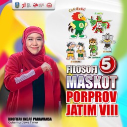 Lima Maskot Siap Meriahkan Porprov Jatim VIII, Gubernur Khofifah: Simbol Kearifan Lokal Bawa Spirit Meraih Juara