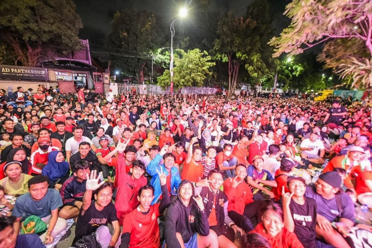 17 ribu penonton di Surabaya nobar lagi timnas U-23. (Ist)