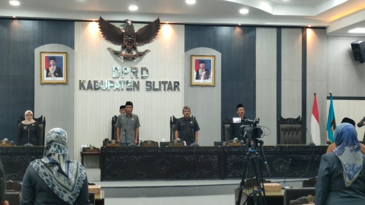 DPRD Kabupaten Blitar menggelar Rapat Paripurna agenda penjelasan Bupati terhadap Ranperda RPJPD Tahun 2025-2045. (Ist)
