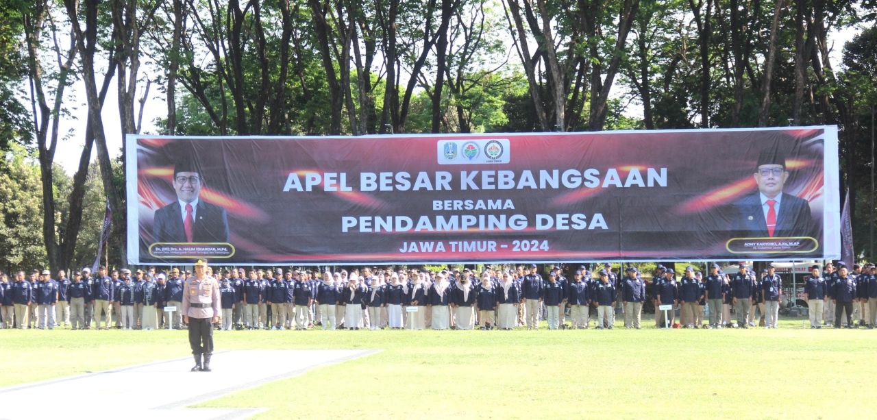 Ribuan Pendamping Desa dari 15 Daerah di Jatim Ikuti Apel Kebangsaan di Alun-alun Bojonegoro. (Ist)