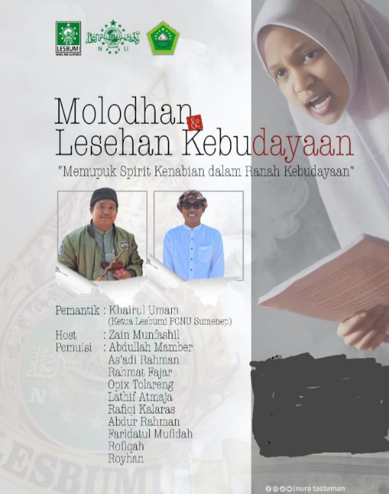 Lesbumi NU Gapura dan Sakolaan Tastaman Nurul Anwar Gelar Molodhan dan Lesehan Kebudayaan