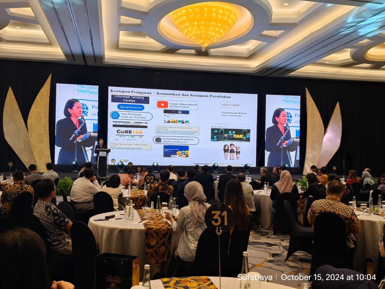 Kepala DJP Jatim II, Agustin Vita Avantin juga menjelaskan tentang Coretax yang akan dipergunakan DJP mulai tahun 2025 secara bertahap, yang dapat memberikan layanan kepada wajib pajak lebih mudah,transparan, akuntabel dan adil. (Ist)