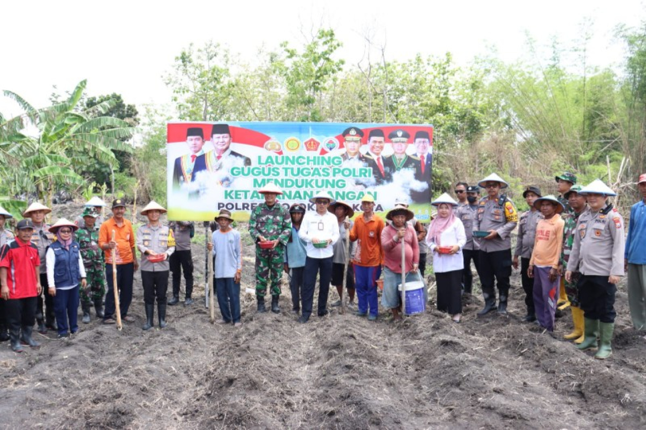 Polres Mojokerto Kota Launching Gugus Tugas bersama Kelompok Tani (Poktan) dukung Ketahanan Pangan. (ist)