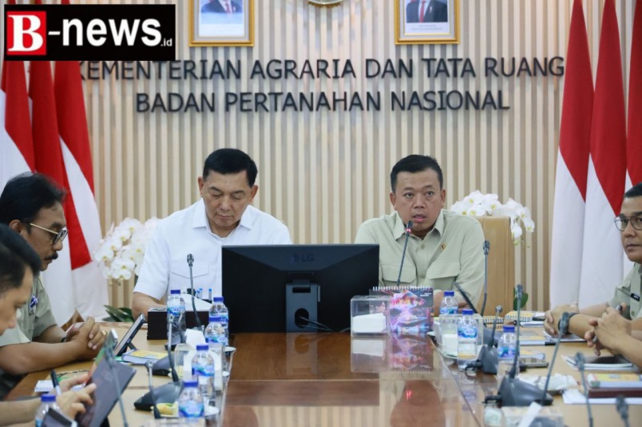 Diskusi dengan Menhan, menteri Nusron akan lakukan penguatan Kerjasama dalam pengamanan tanah aset negara hingga ketahanan pangan.(ist)