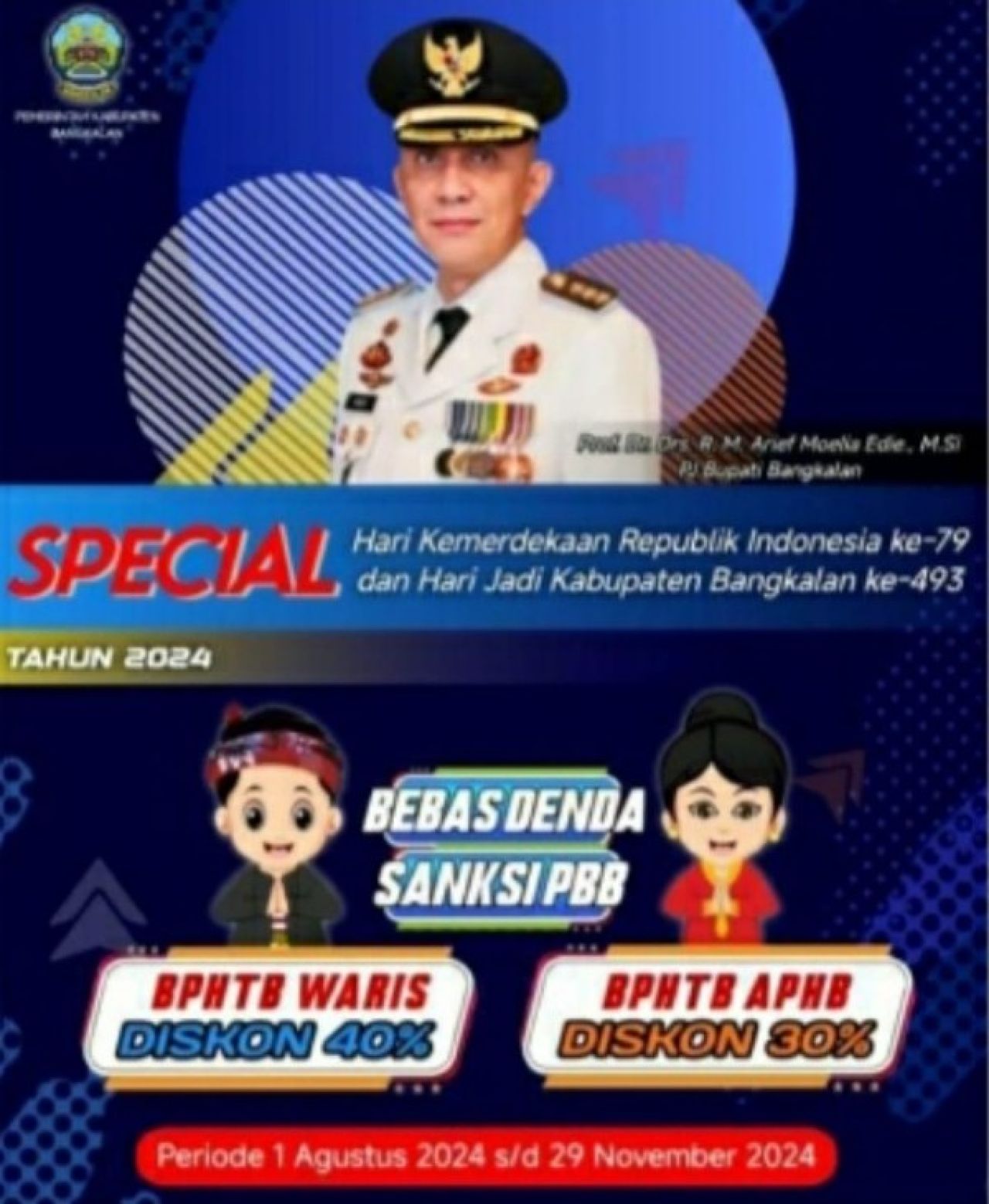 Pemkab Bangkalan relaksasi pajak melalui program 'Ayo Manfaatkan Diskon PBB, BPHTB hingga 40 Persen. (ist)