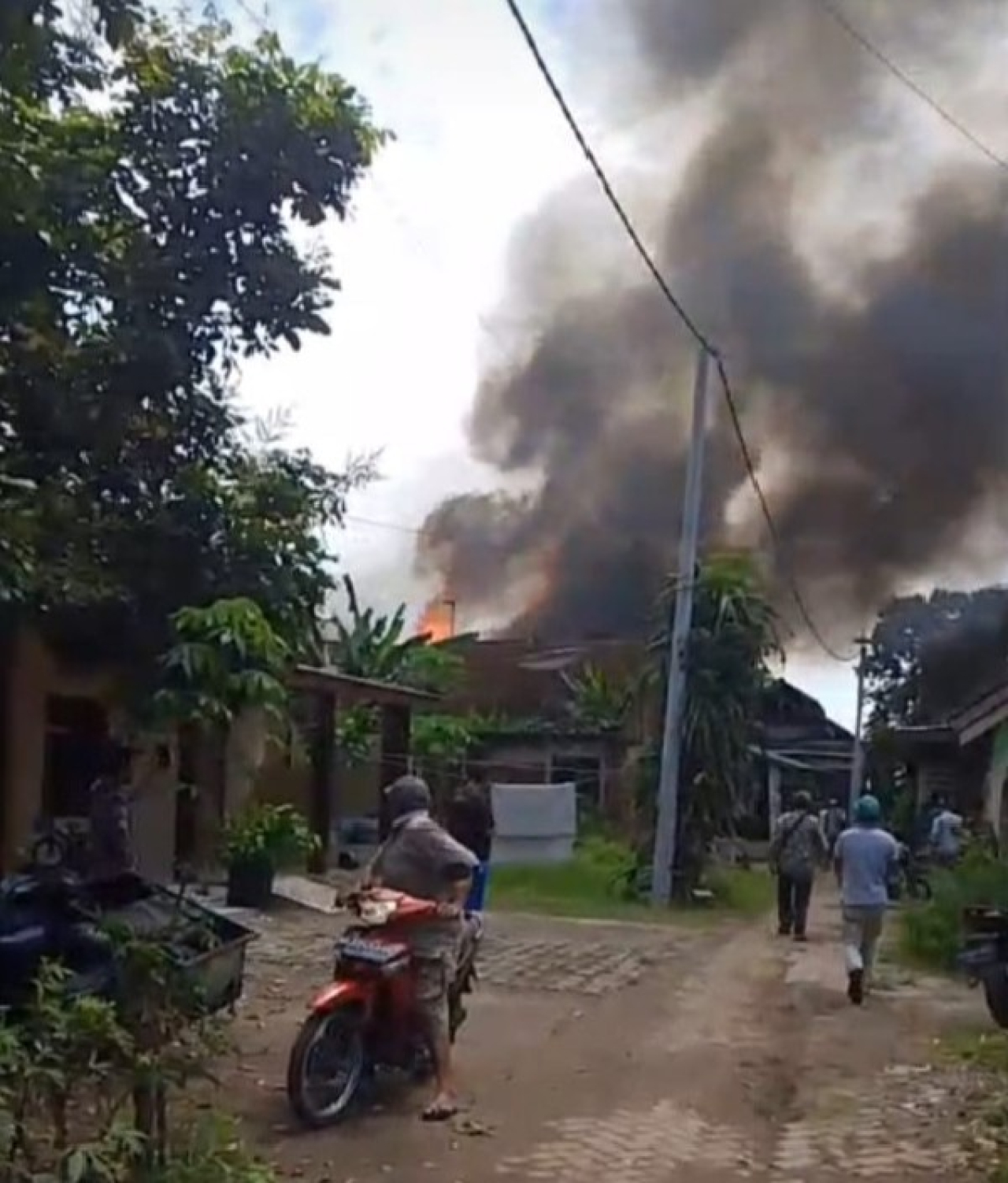 kanfang Ayam milik Soim terbakar, sebanyakn5.000 ekar ayam ikut hangus terbakar. (ist)